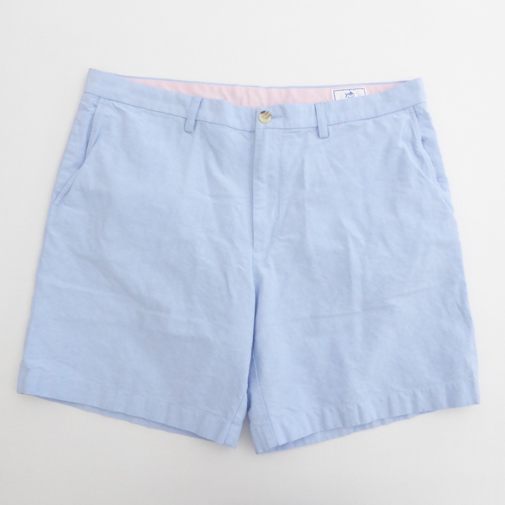 Southern Tide Mens Pinpoint Oxford Shorts Blue Oxford Cotton Zip Fly Size 40
